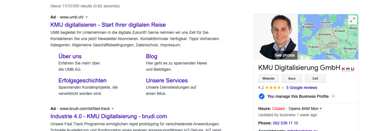 Google KMU Digitalisierung Schweiz