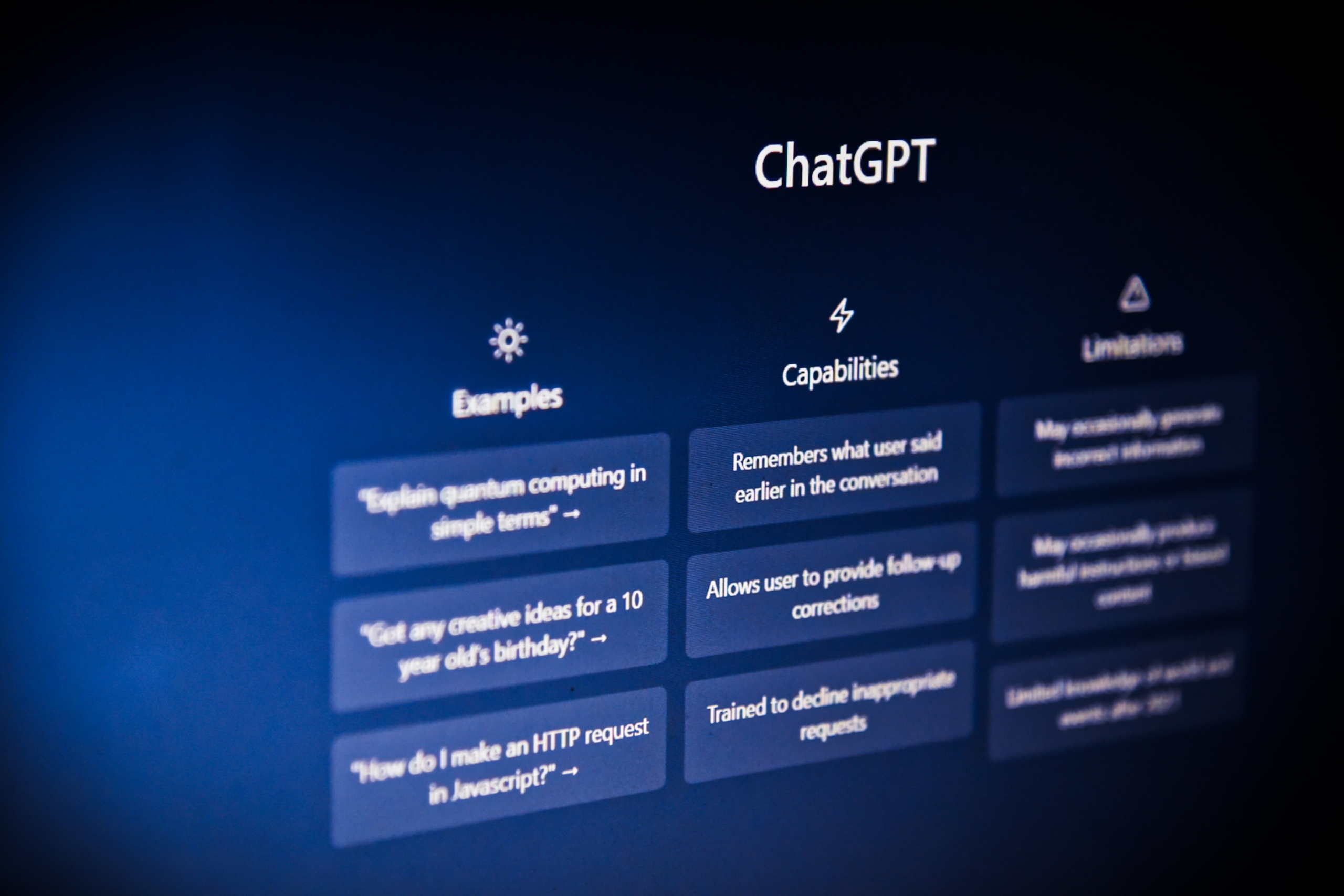 ein Computerbildschirm mit ChatGPT, der für die Verwendung mit ChatGPT-Prompting bereit ist
