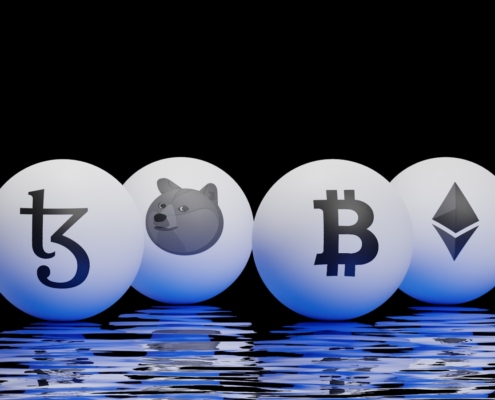 Was ist Web3 drei nebeneinander liegende Eier mit Bitcoins darauf