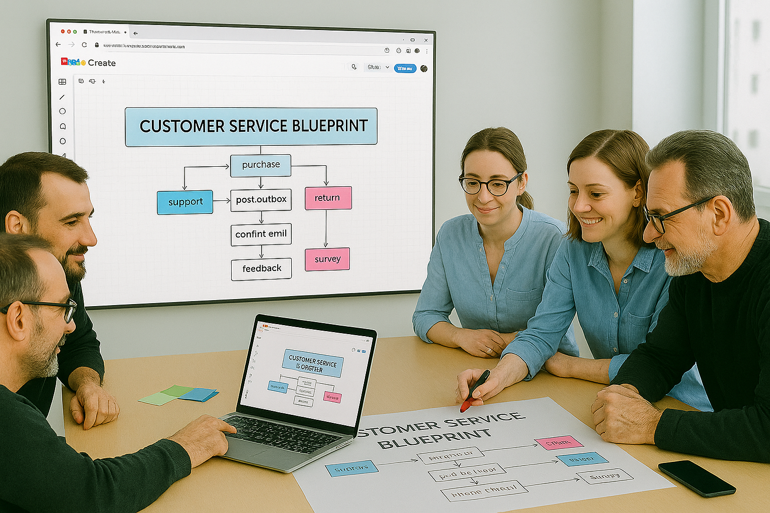 Ein hypothetischer Kundenservice Blueprint mit Zoho in der Praxis umsetzten Dank KMU Digitalisierung Schweiz