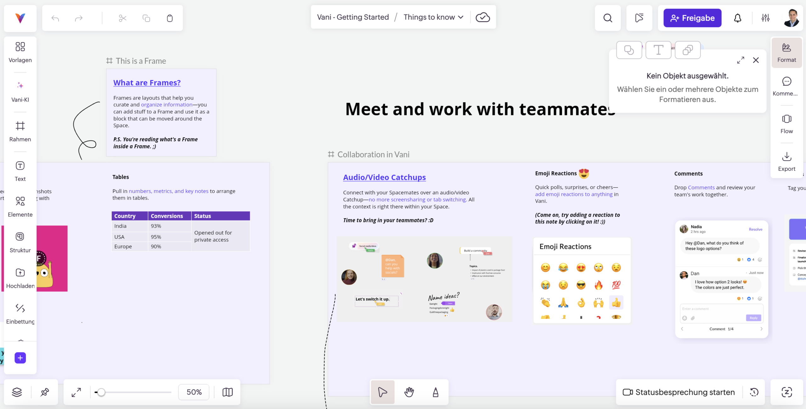 Vani von Zoho Kollaboration tool