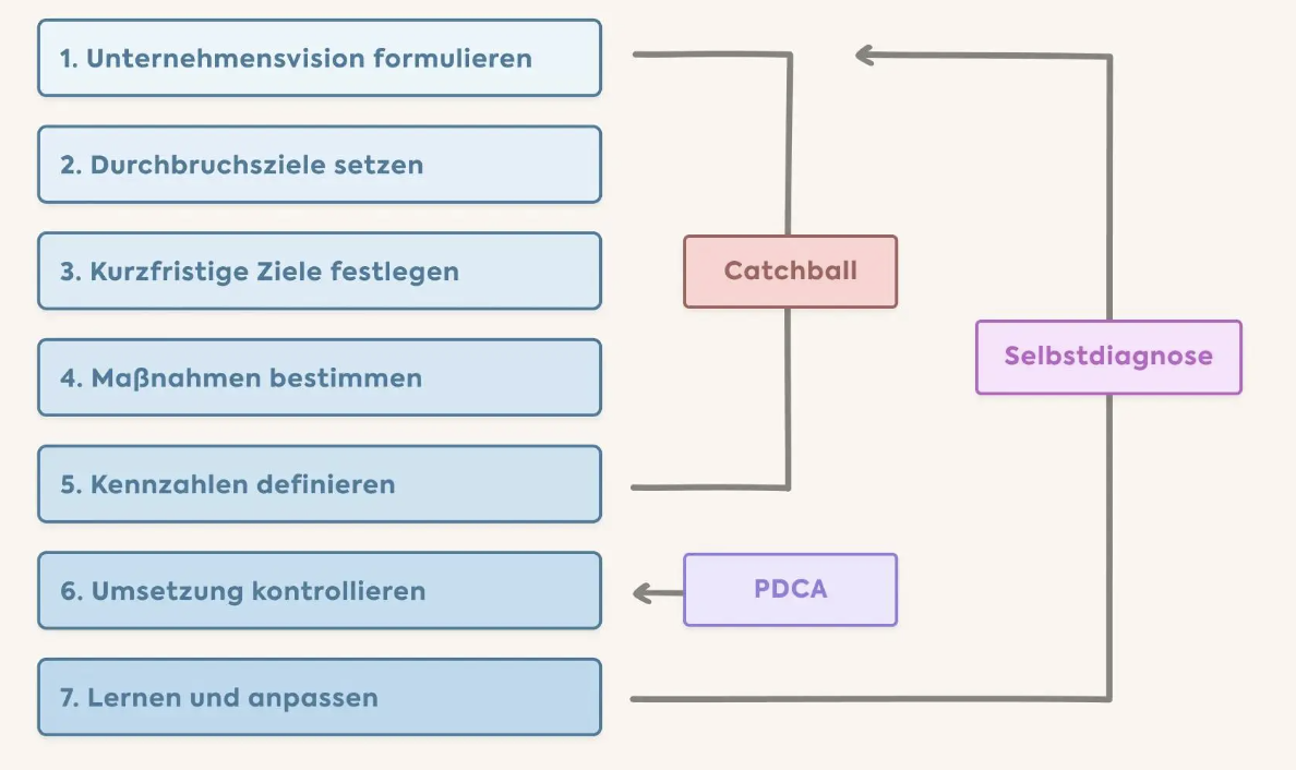 7 Schritte des Hoshin Kanri-Prozess