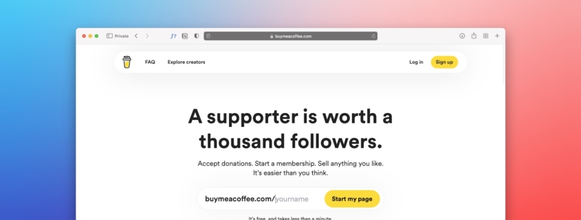 a computer screen with a message that reads, a support is worth a thousand followers